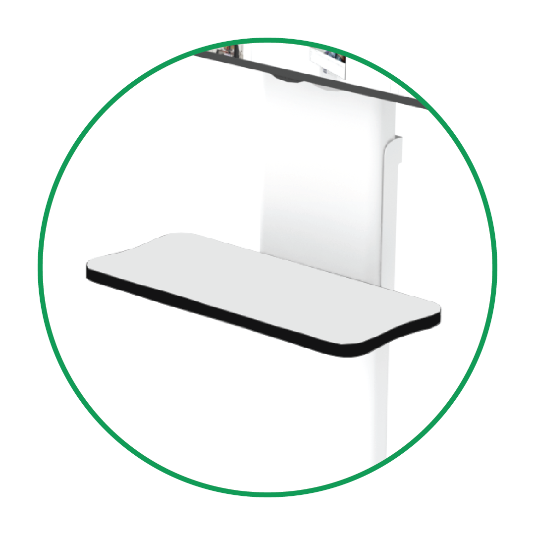 hook-on equipment shelf