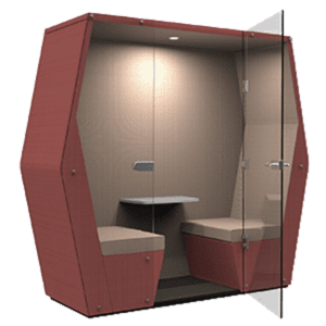 CARREL- 2 seat closed den & glass door