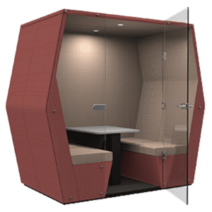 CARREL- 4 seat closed den & glass door