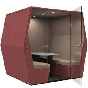CARREL- 6 seat closed den & glass door